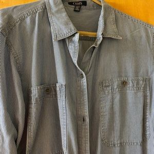 Ladies long sleeve button down top